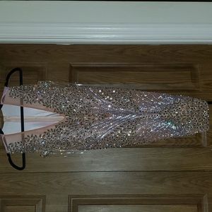 Crystal and rhinestone mesh illusions dress. Size small. Never worn.